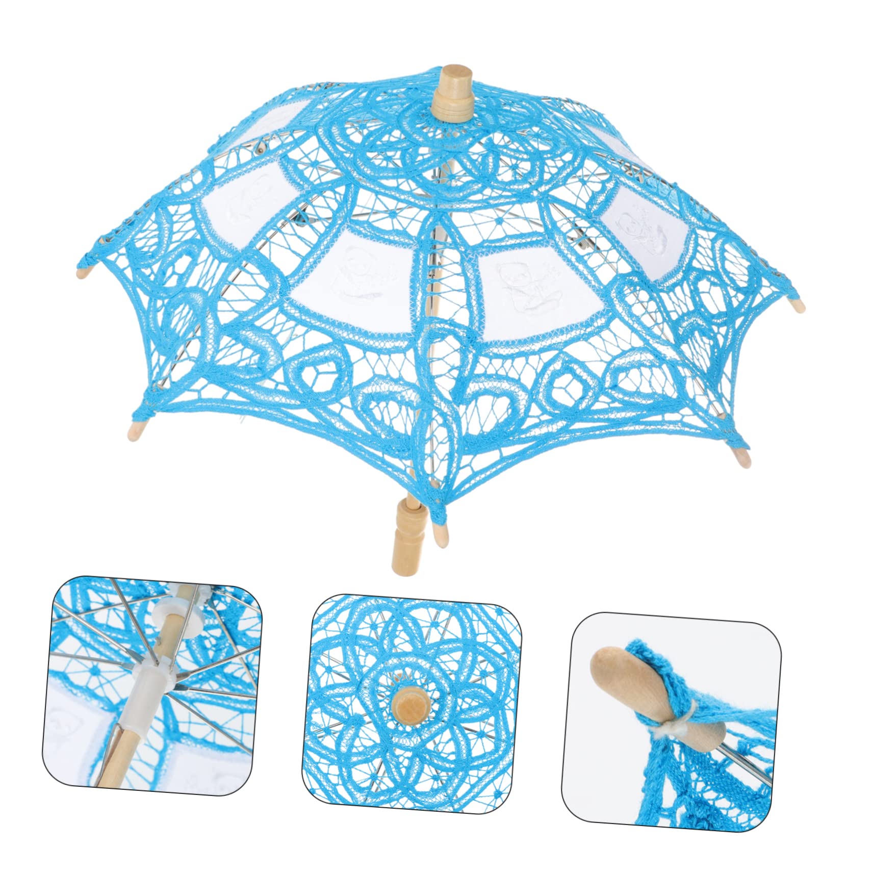 VALICLUD Parapluie En Dentelle Brodée Parapluie De Danse En Dentelle Pour Les Filles De Demoiselle D'honneur De Mariage Décoratif Mini- Coton