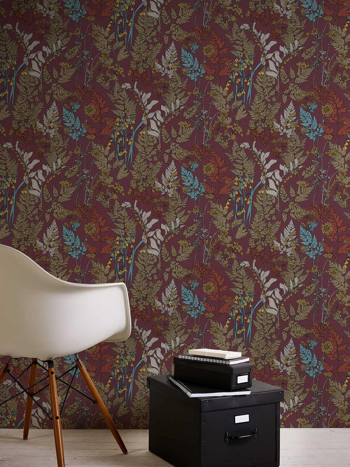 Architects Paper Floral Wallpaper Floral|Impression Non-Woven Wallpaper 10.05 m x 0.53 m Red Yellow Blue Made in Germany 377514 37751-4