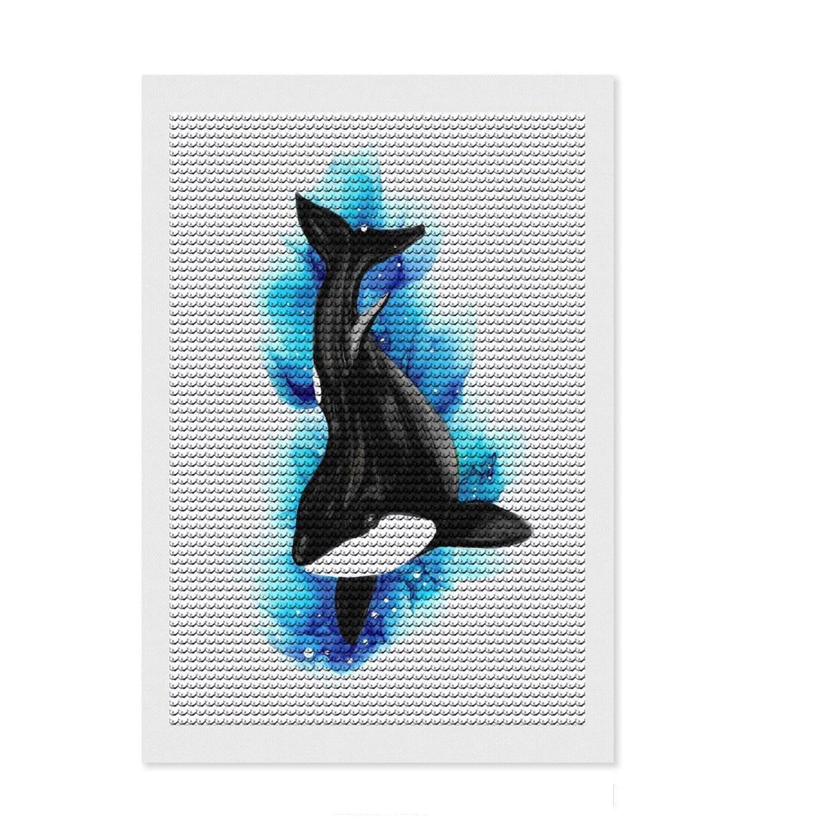 Junmoney Soul of The Ocean Diamond Art Canvas 8"x12", for Beginners, Easy to Enjoy, Cosy Home Accent, Christmas Gift, Enjoyable At-Home Hobby