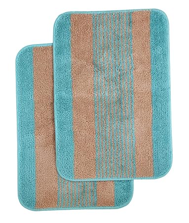HOMETALES Anti-Skid Door Mat 40x60 Cm - Pack of 2- Aqua