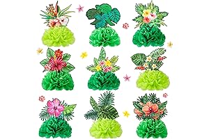 Gersoniel 9 Pcs Hawaii Luau Honeycomb Table Centerpieces