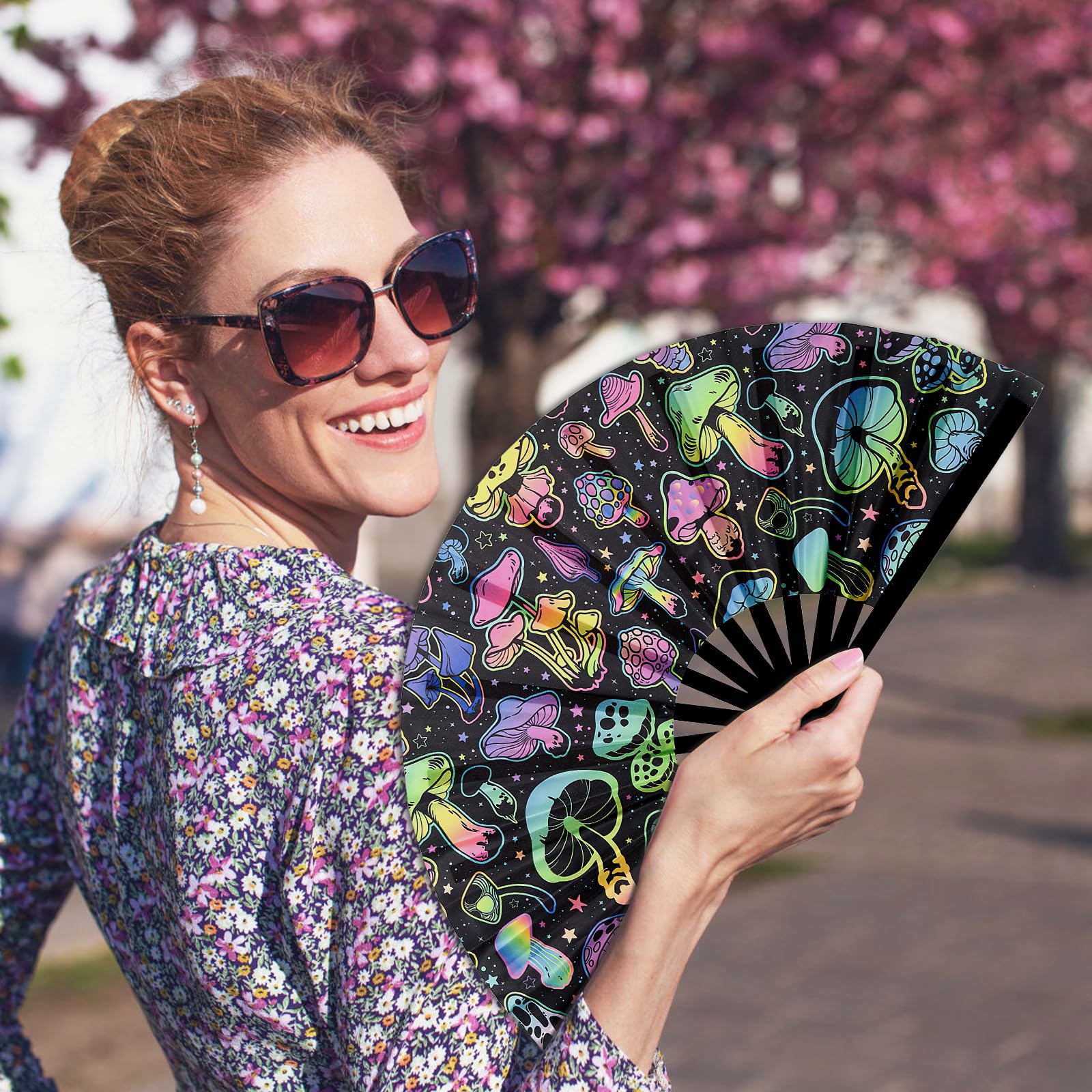 HENGBIRD wachlarze ręczne, składane wachlarze do wyżarzania UV, wachlarze rave, festiwal, chiński japoński styl, składany wachlarz ręczny na imprezę, do tańca, występu