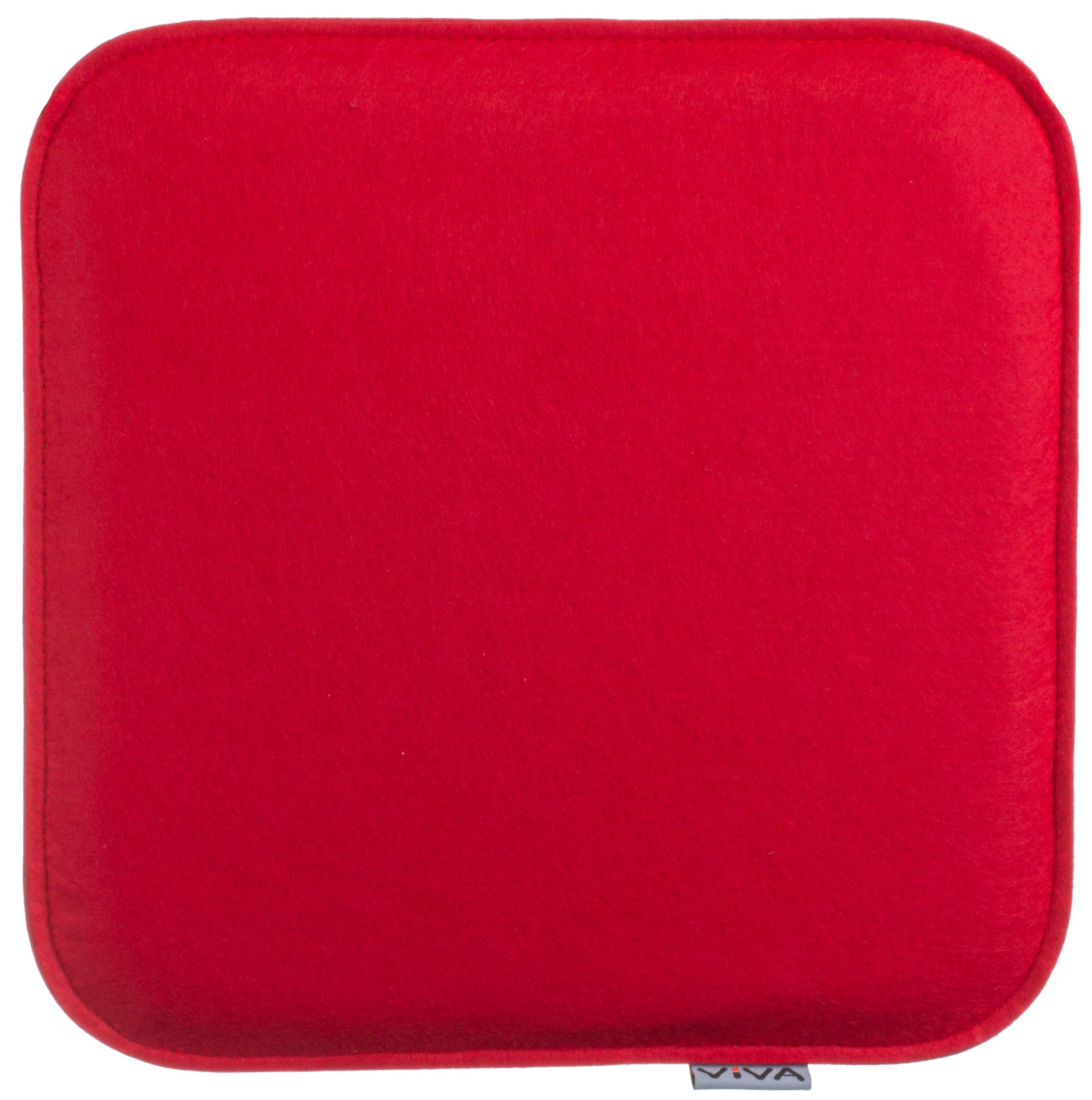 Brandsseller Lot de 8 Coussins d'assise en Feutre 35 x 35 x 2 cm – Galettes de Chaise carrées et Robustes pour l’intérieur et l’extérieur, Assise rembourrée Confortable - Rouge