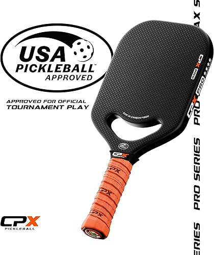 Miniatura 13 de CPX Pro - Paleta de pickleball de fibra de carbono, grado profesional, acabado mate, núcleo de panal de abeja de 0.79 pulgadas, agarre estilo tenis,