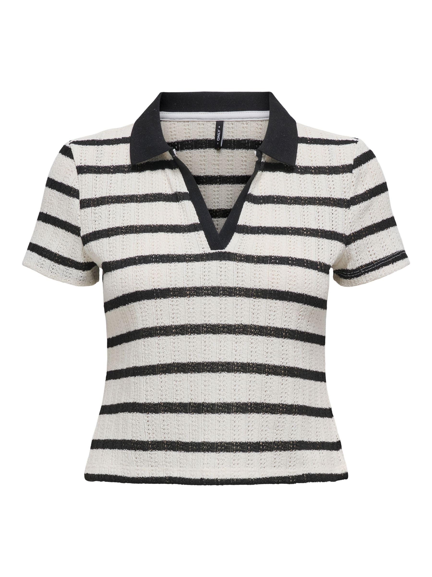 ONLY Onlhalia S/S Collar Top Box JRS, Cloud Dancer, M