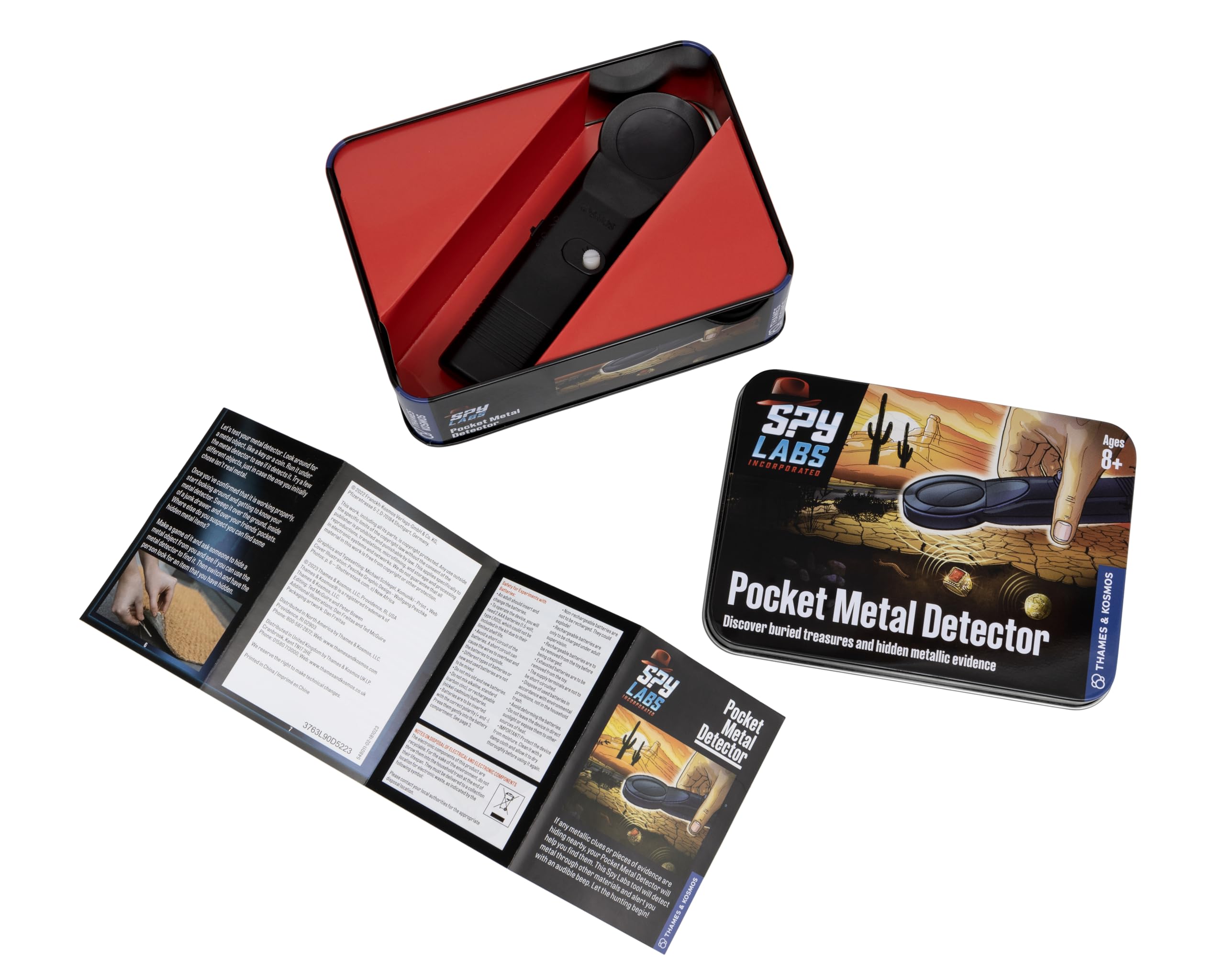 Thames & Kosmos Spy Labs INC: Pocket Metal Detector rileva Elementi Metallici di Prova | Strumenti Essenziali & Trucchi del mestiere dagli esperti di investigatori per Giovani investigatori Small