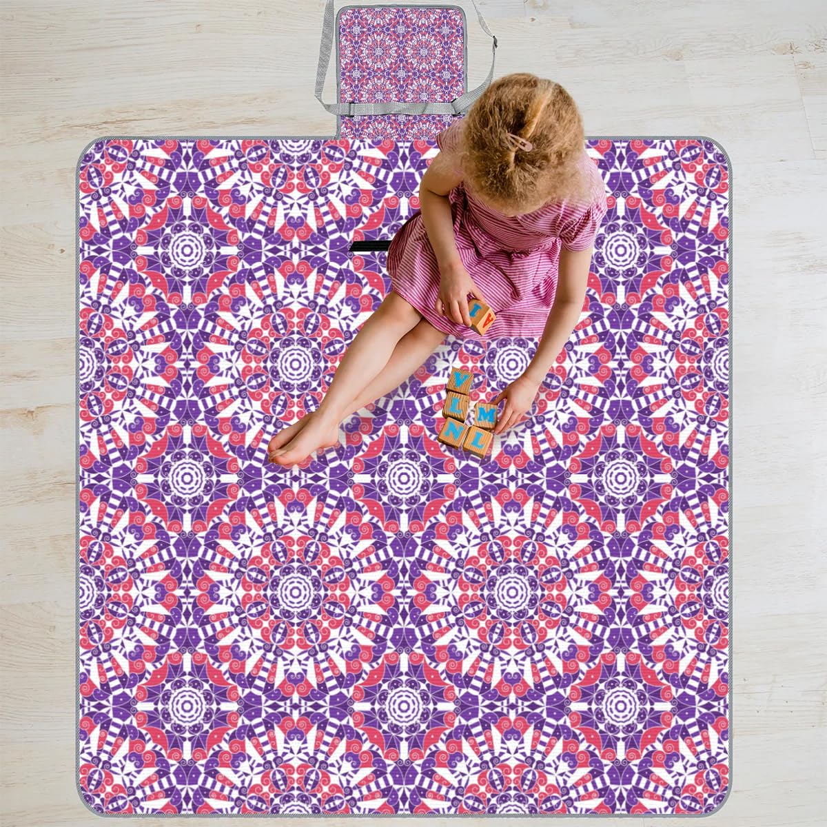Mantas de picnic de 150 x 145 cm, manta de playa plegable para exteriores, impermeable, para playa, camping, senderismo, picnic