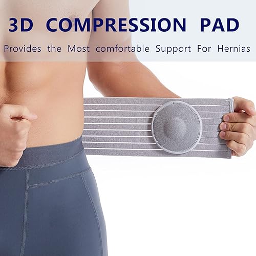 Miniatura 4 de gagaiuco Cinturón de hernia umbilical para hombres y mujeres  Carpeta de apoyo abdominal con almohadilla de compresión  Ayuda para la prevención de