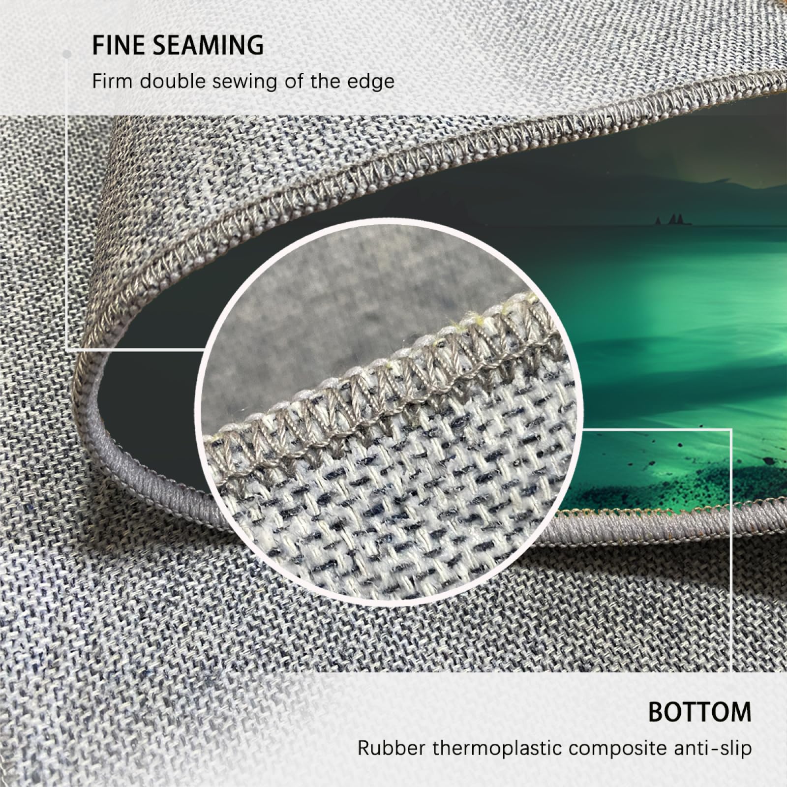 Tapis Vert Sauge Tapis d’intérieur Aurora Phenomenon Tapis rectangulaires lavables antidérapants pour sous la Table de Cuisine Tapis de Pique-Facile d’Entretien 200 x 300cm
