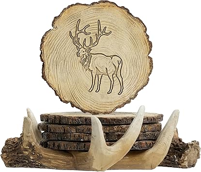 Deer Antler Coasters Set of 4