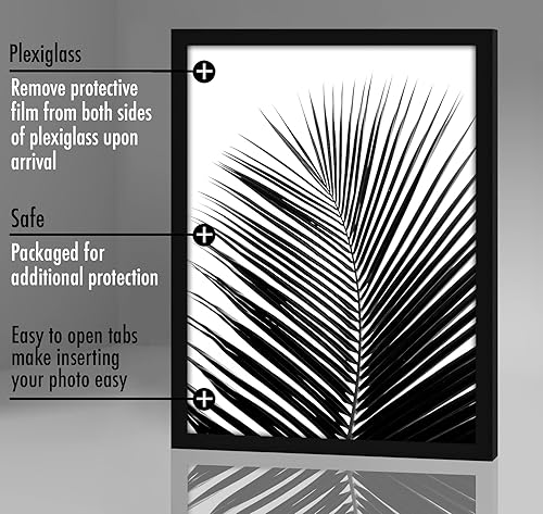 Vista 939 de Americanflat - Marco para póster de 71 x 74 cm con plexiglás pulido, portarretratos negro de madera industrializada, Epic Collection, marco ancho