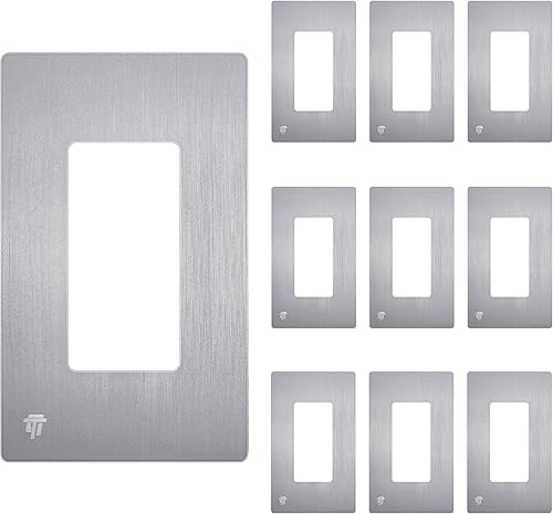 ENERLITES Elite Series SI8831-BSV - Tapa de tomacorriente decorativa brillante sin tornillos segura para niños, 4.68 x 2.93 pulgadas, policarbonato