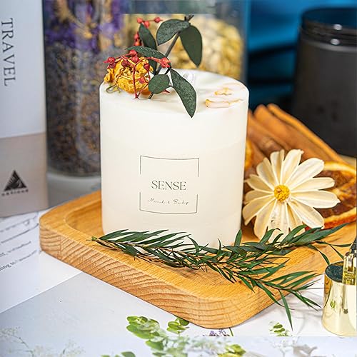 SENSE Mind & Body Vela de pilar de soja con aroma natural (rosa - tentación de frutas) Velas de aromaterapia Regalo del día de la madre Velas