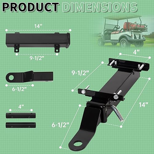 Miniatura 2 de ECOTRIC Enganche trasero universal para carrito de golf con receptor de 2" para paso en la parte trasera compatible con Club CAR EZGO Yamaha