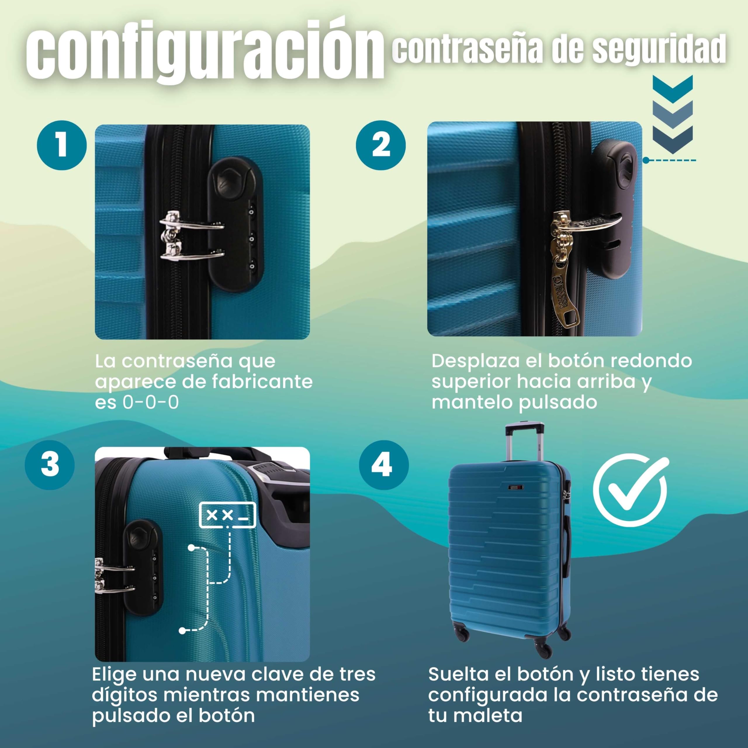 Coronel Tapioca Maleta Mediana 23 kg | Maleta de Viaje Rígida con 4 Ruedas Dobles 360º, Candado Numérico y Asa Telescópica | Equipaje Resistente al Agua para Viajes en Avión — view 6