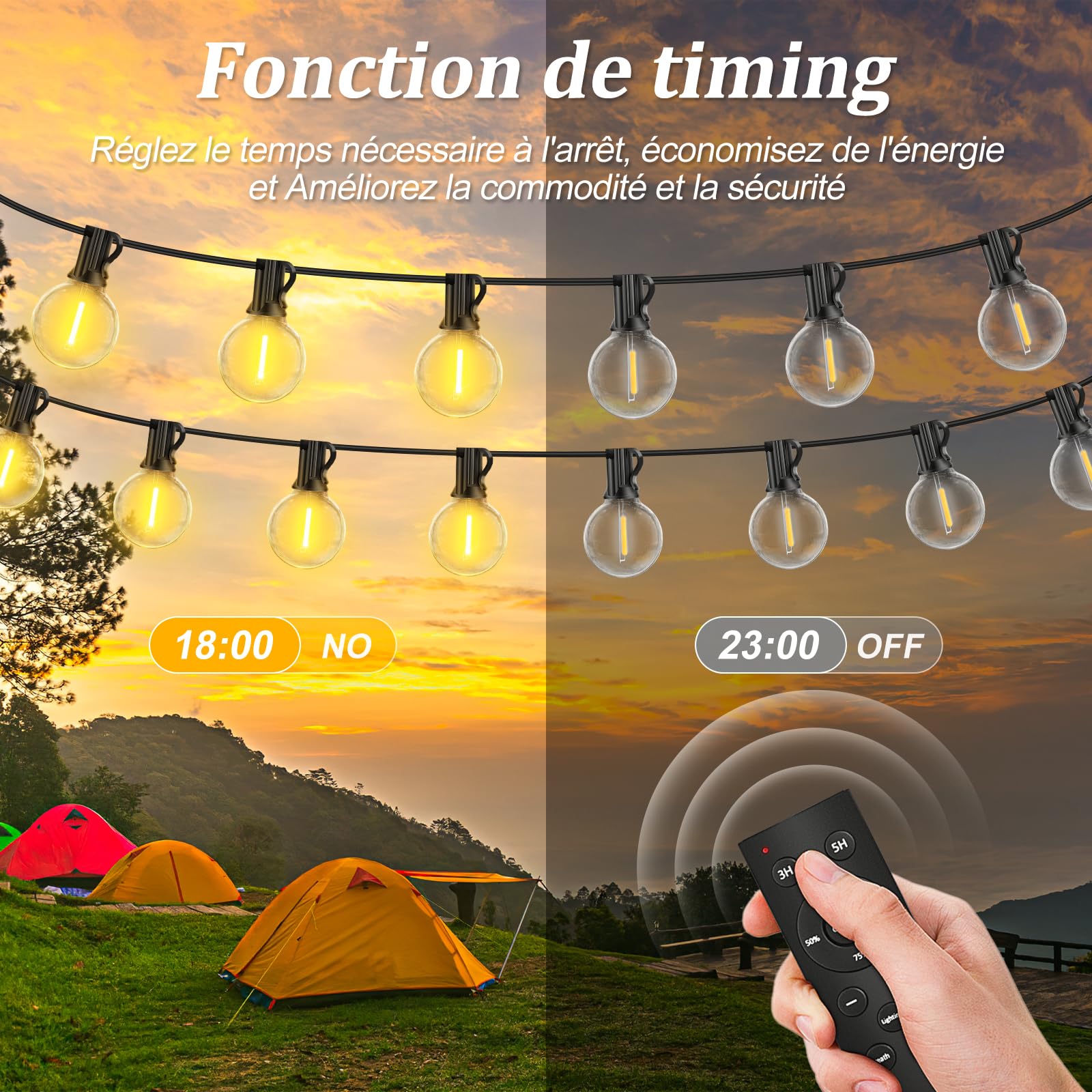 Warlisou 20M Guirlande Lumineuse Exterieure avec Télécommande