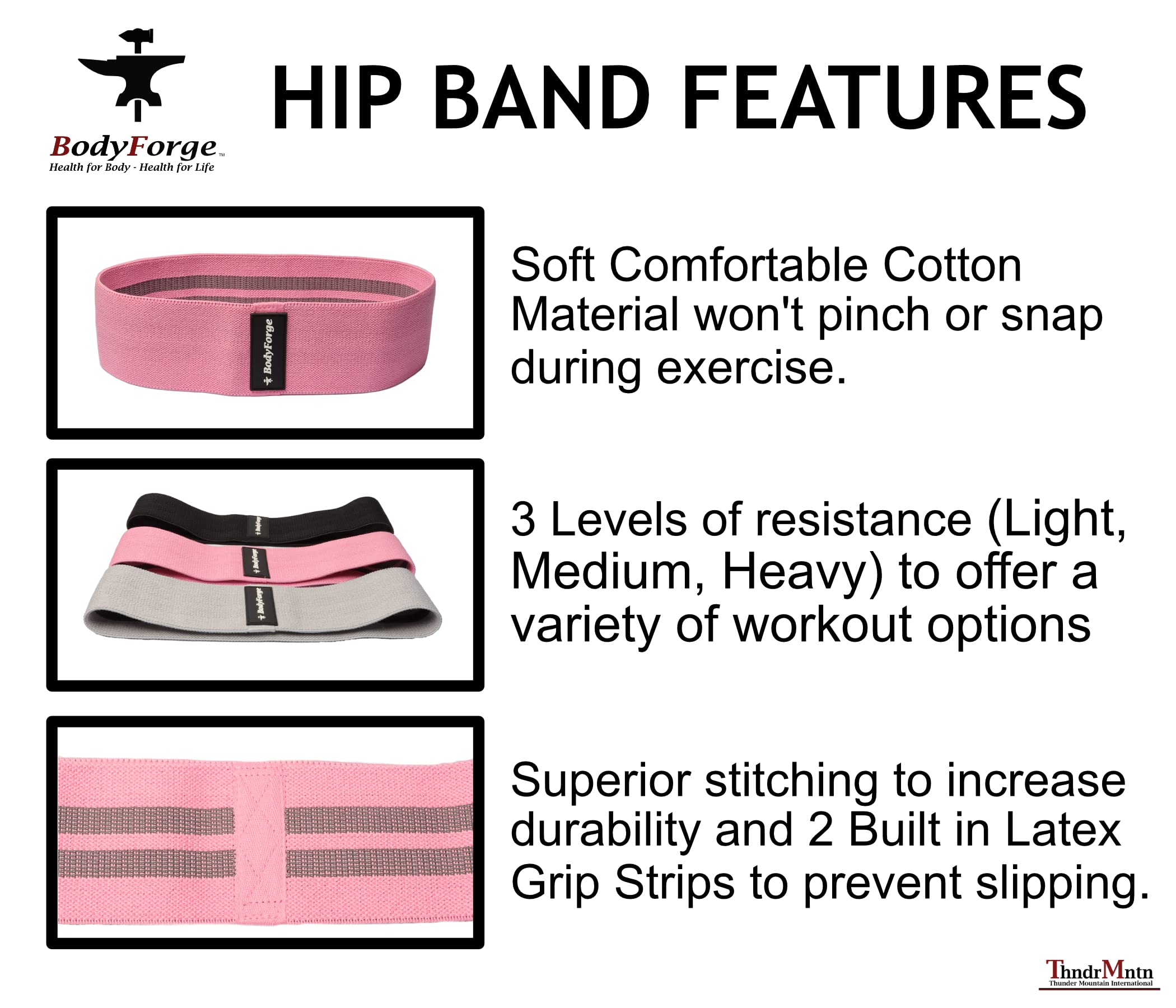 Resistance Bands for Working Out, 3 Booty Bands for Women Men Fabric Elastic Bands for Exercise Bands Resistance Bands for Legs Bands for Working Out Hip Thigh Glute Bands Set with Carry Bag