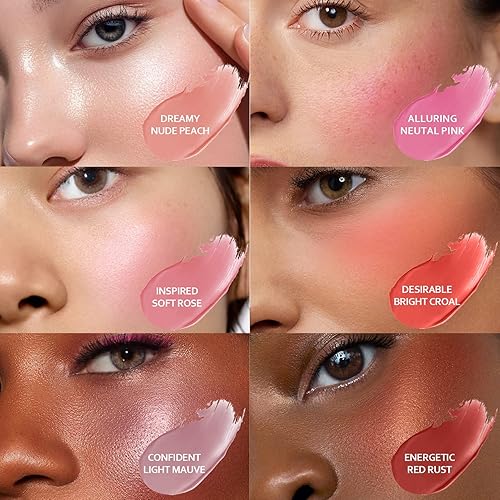 Miniatura 10 de Cilrofelr Rubor líquido crema suave maquillaje cremoso para mejillas acabado rocío pigmento construible ligero de larga duración para un aspecto