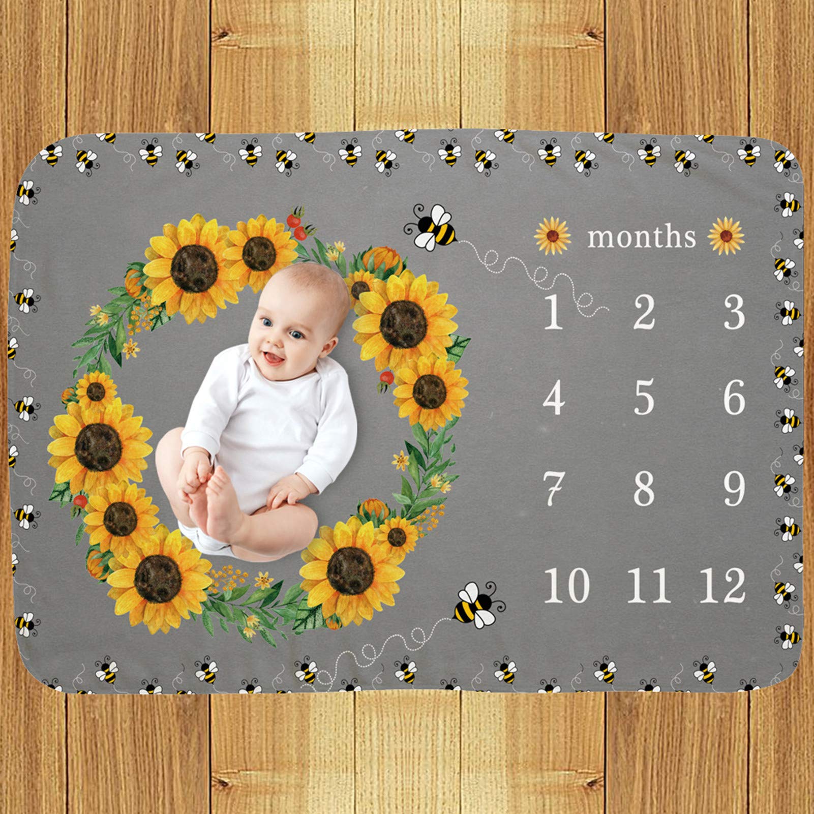 Baby Age Blanket Baby Monthly Milestone Blanket – 1 To 12 Months Photo ...