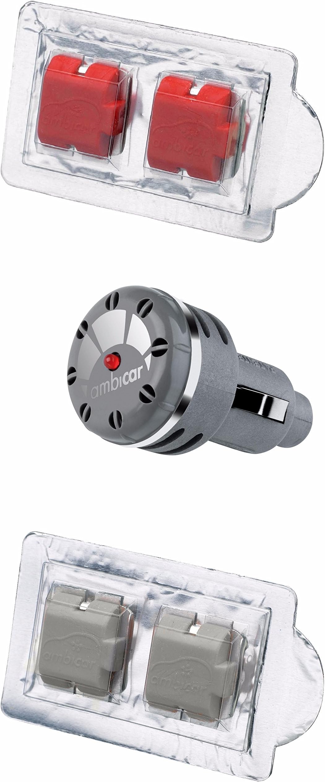 Electric Car Air Freshener/Diffuser Insilver Diffuser - Passion (Intense and Oriental)& 1 Extra Refill Pack Elegance (Refined and Exclusive) Combo Pack 12V,64gm (Product of Spain) …