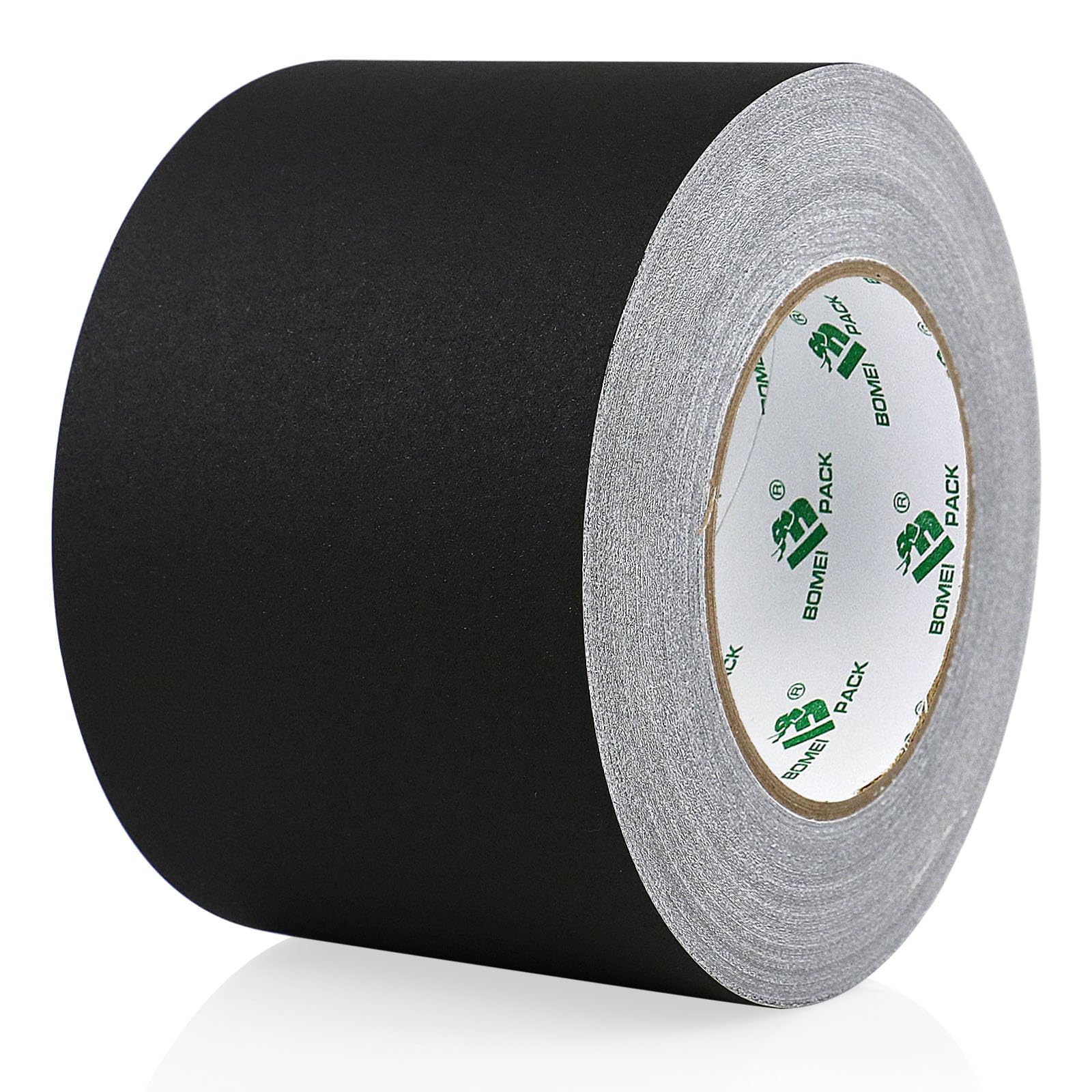 BOMEI PACK Noir Gaffer Ruban adhésif en tissu, 100MM x 30M, Mat Chiffon Tuban Adhésif, Gaffers Tape pour Câbles, Photographie