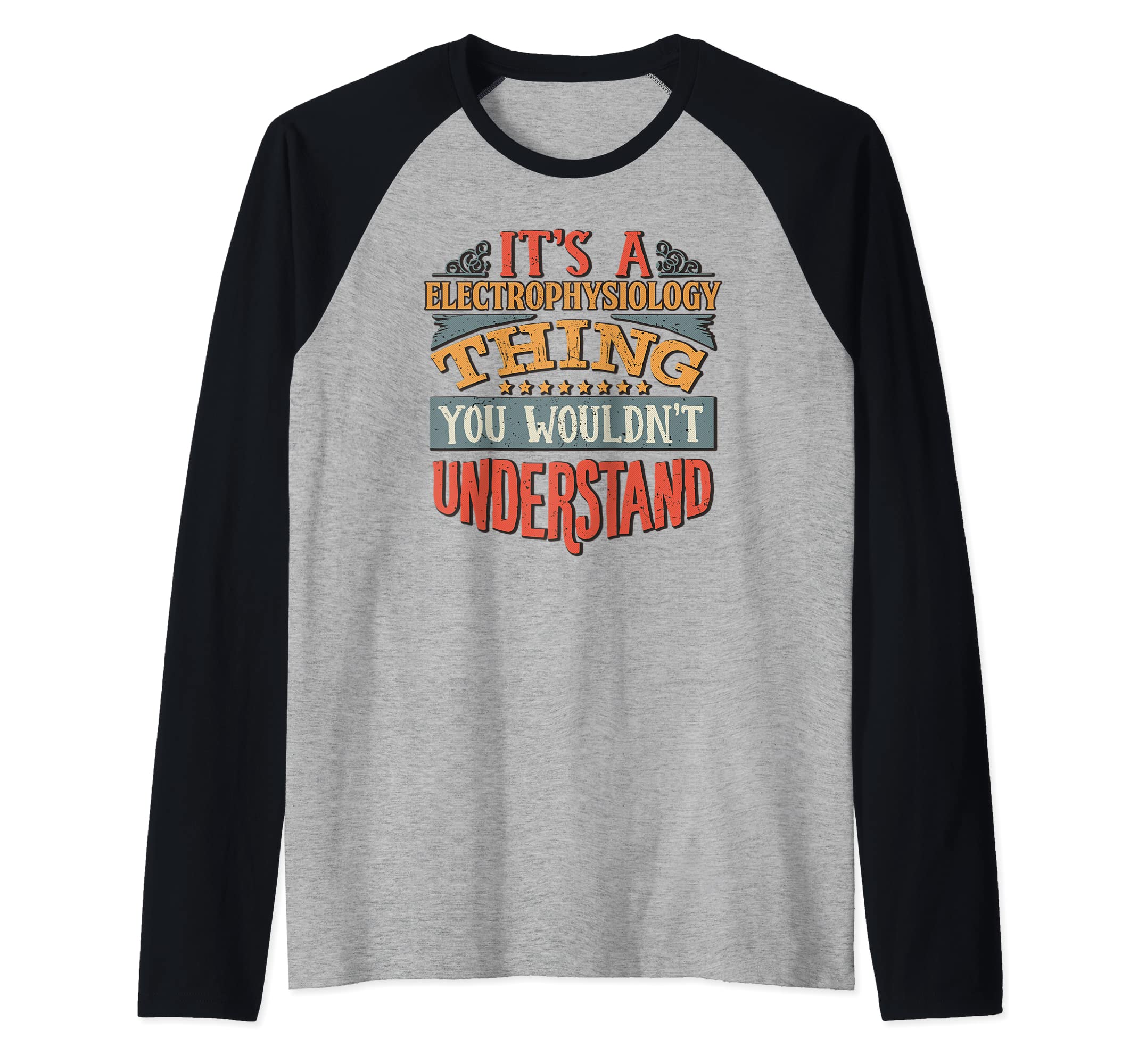Electrophysiology Raglan Baseball Tee, Black