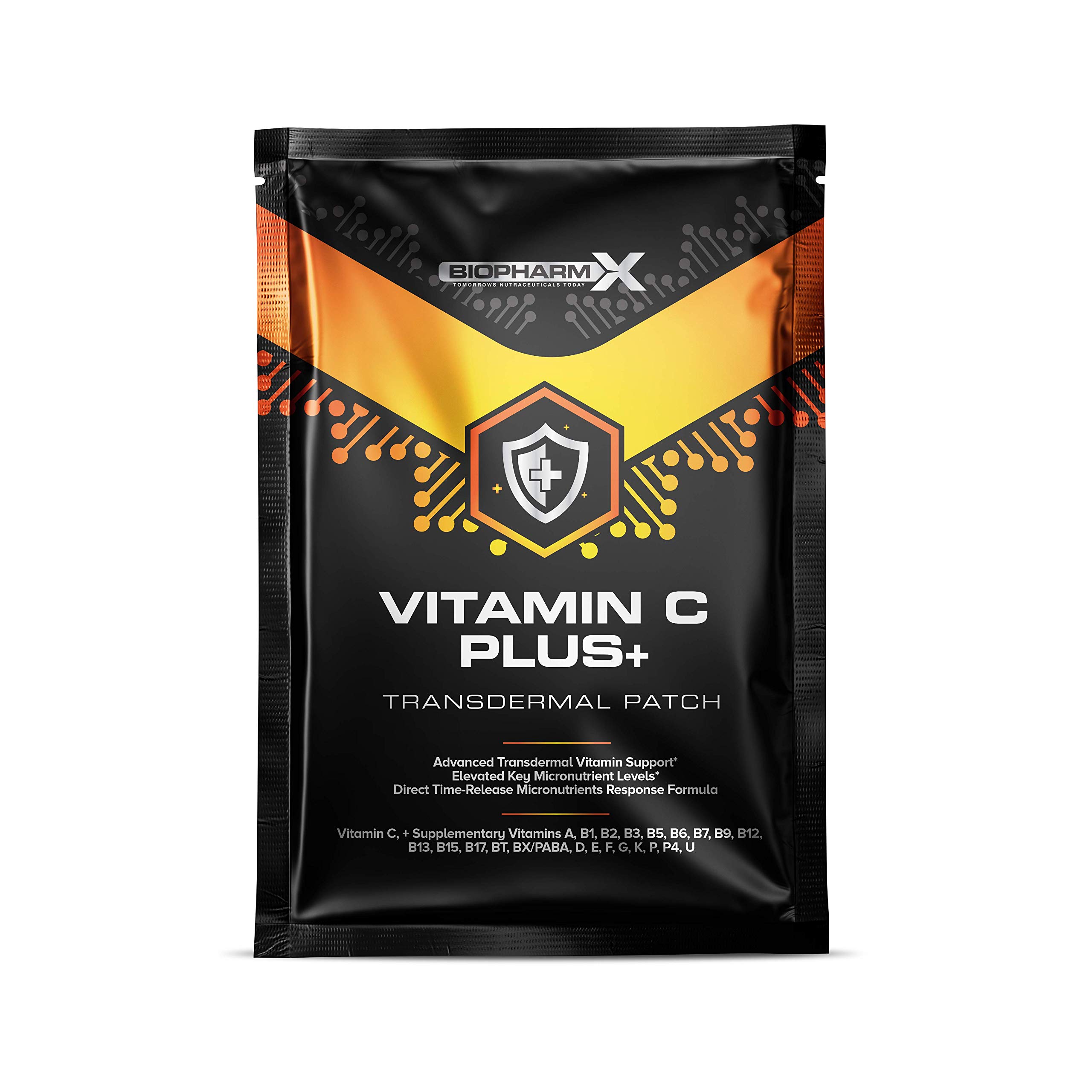 Vitamin C 1000mg Patch Plus+ (30 Day Supply) Maximum Strength & Bioavailability - Significantly More Effective Than Vitamin C Tablets!
