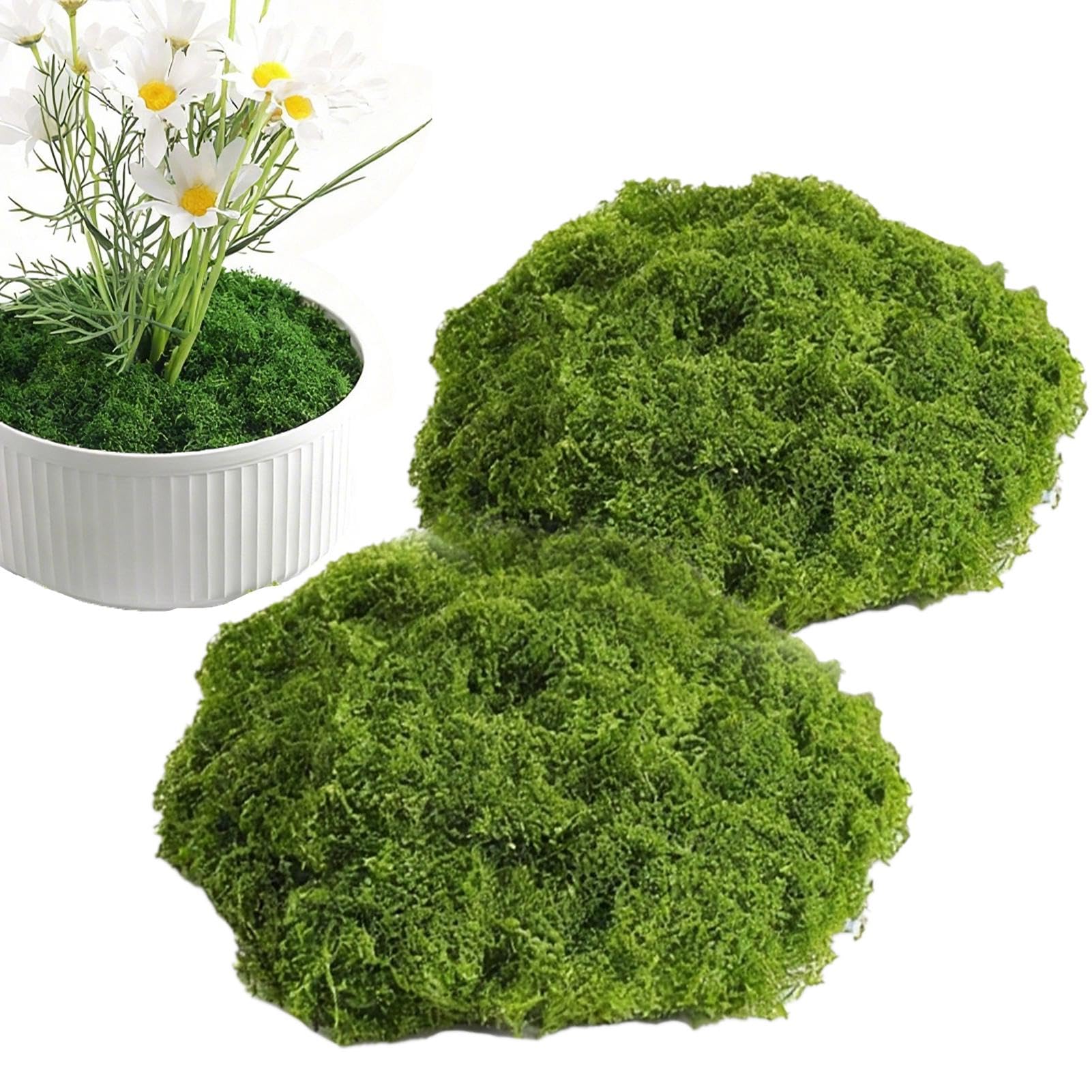 Yelvornic 100g Artificial Moss, Realistic Fake Moss for Crafts, Terrariums, Planters and Seasonal Decor