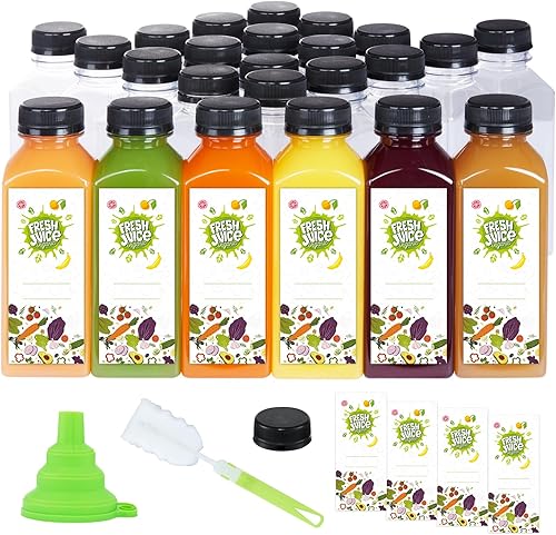 Miniatura 9 de The Buyer Choice LLC 42 botellas de plástico con tapas, 16 onzas, botellas vacías de jugo con tapas a prueba de manipulaciones, a prueba de fugas,