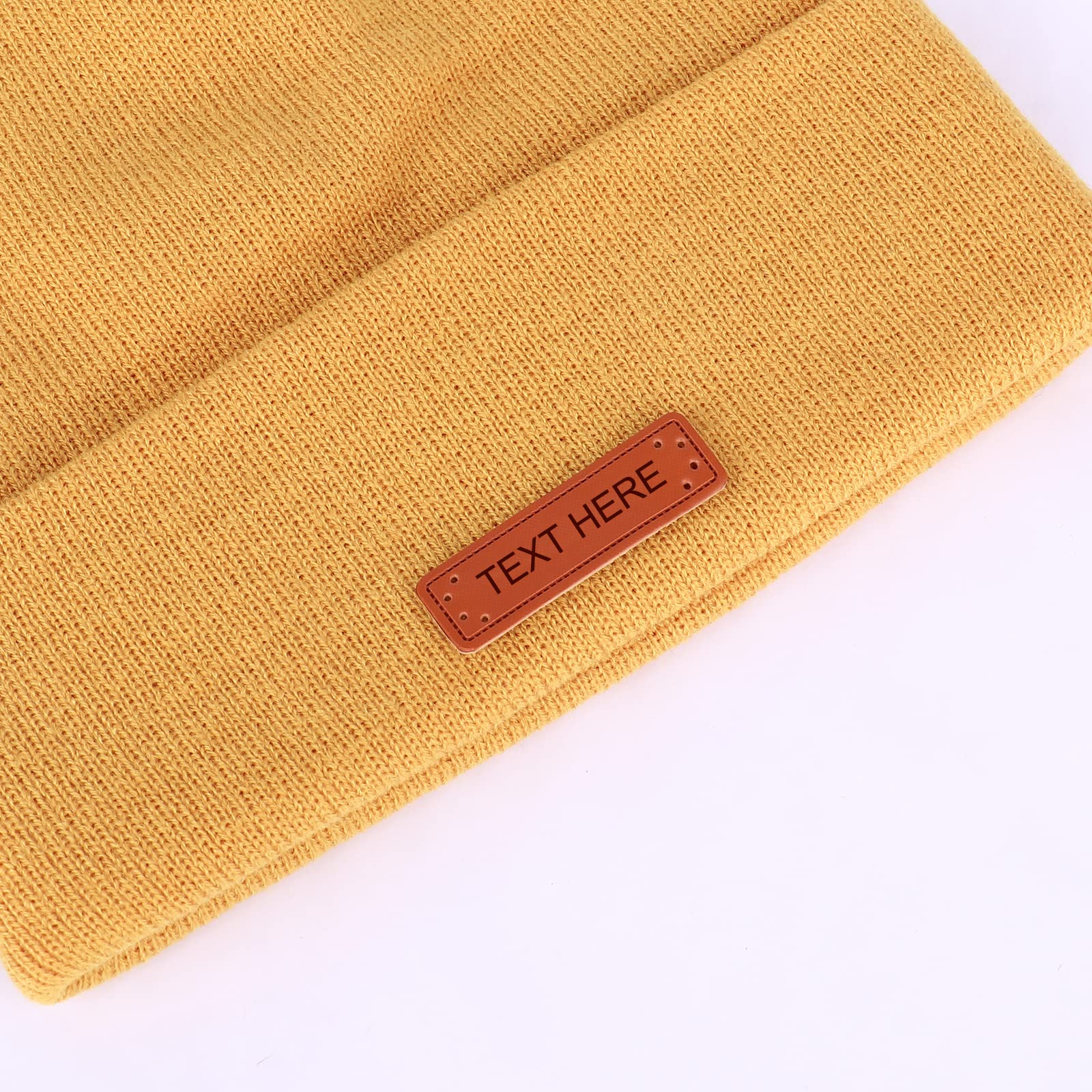 Lot de 100 étiquettes tricotées personnalisées en cuir pour vêtements au crochet