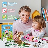 Vista 4 de OKOOKO Kit de manualidades de costura de animales, kit de manualidades de costura para niños, juego de manualidades y costura, kits de manualidades