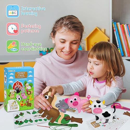 Miniatura 4 de OKOOKO Kit de manualidades de costura de animales, kit de manualidades de costura para niños, juego de manualidades y costura, kits de manualidades