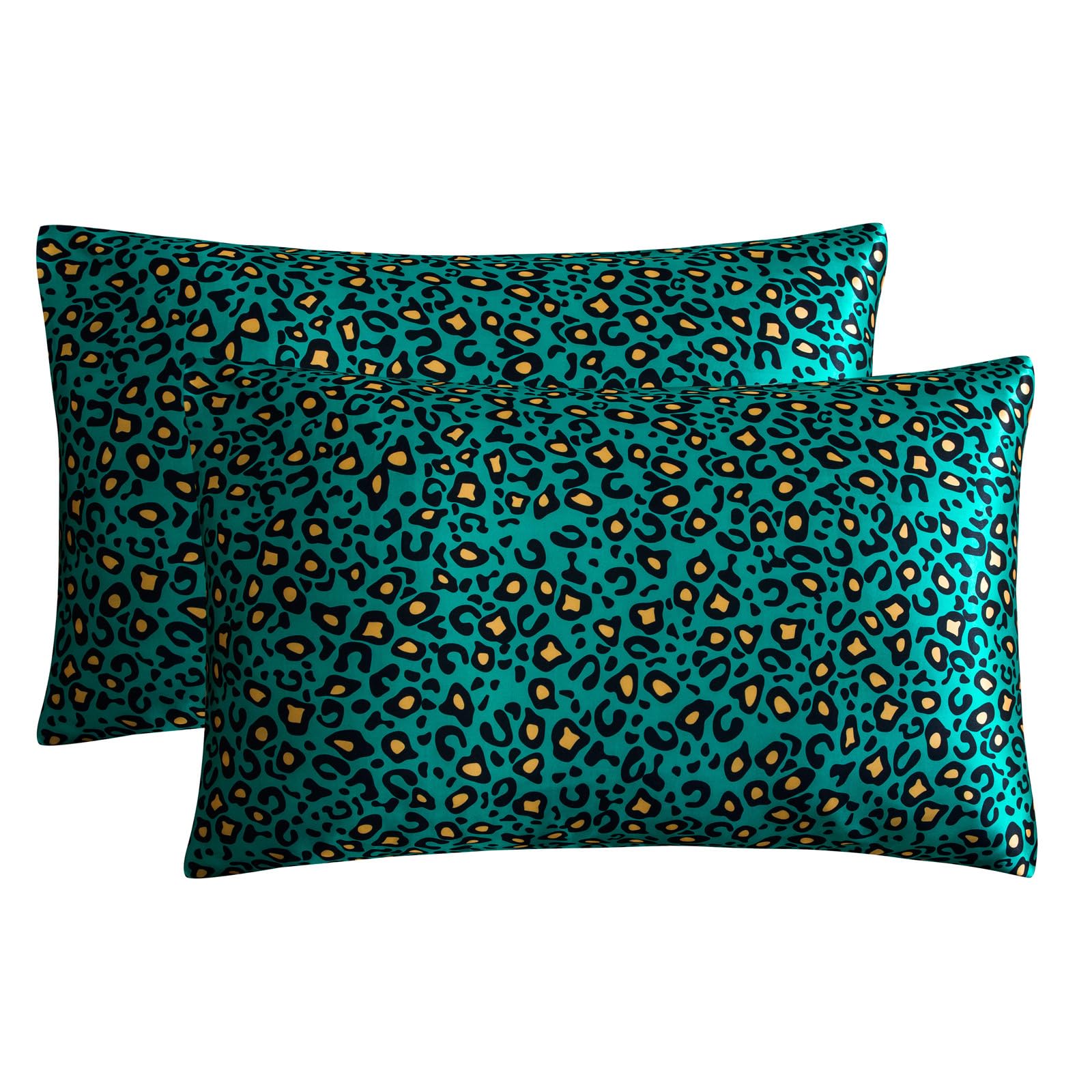Printeds Satins Pillow Covers Set Soft And Silkys Feel Envelope Closure Hypoallergenics And AntiMite Printeds Satins Pillowcases