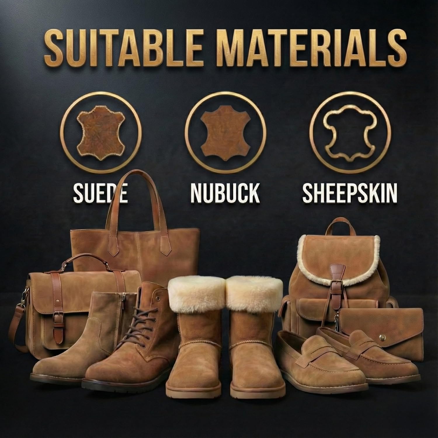 Eagle Suede & Nubuck Cleaning Kit – 5-Piece Set with Foam Suede Cleaner & Protector Spray, 3-Way Brush, Scrub Brush & Cloth – Suede Care Kit for Shoes & Boots- Compatible with Ugg Boots - Image 6