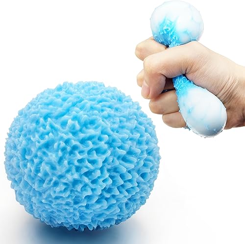 Pelotas antiestrés para niños y adultos, juguetes sensoriales para apretar (1 unidad) color azul macarrón para aliviar el estrés y la ansiedad,