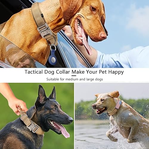 Miniatura 6 de DAGANXI - Collar táctico para perro, collar ajustable de nailon para adiestramiento con asa de control y hebilla, para perros medianos y grandes,