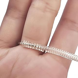 حشوات شفافة قابلة للتعديل لمقاس الخاتم، 4 مقاسات مناسبة لأي خاتم، مثالية للخواتم الفضفاضة، عبوة من 4 قطع (3.5 مم، 4 مم، 5 مم، 5 مم) لمقاس الخاتم غير المرئي، معدن