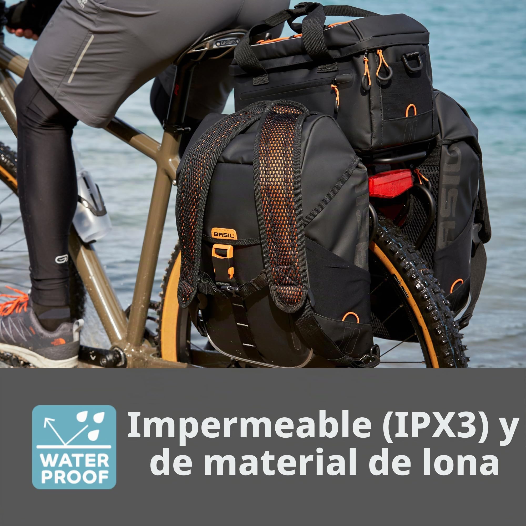Basil Miles Mik Borsa portapacchi, Unisex Adulto, Ardesia Nera, 9-36L