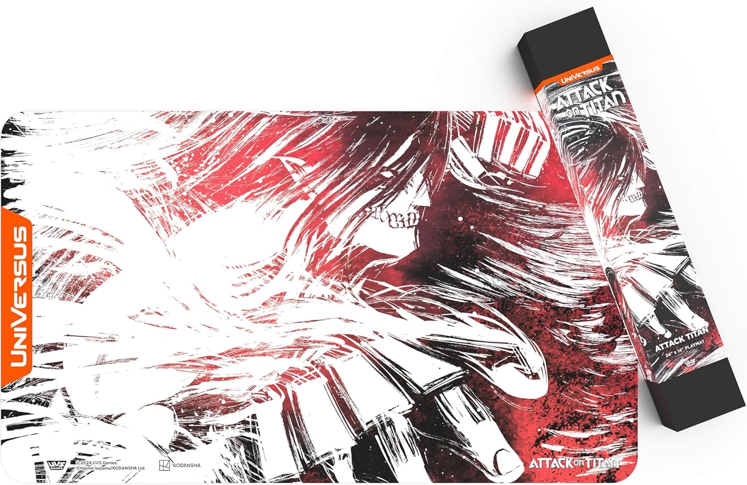 UniVersus Attack on Titan: Battle for Humanity - Attack Titan Playmat - 24 x 14 Neoprene Mat, Tabletop Card Game Accessory, UVS Games, Licensed