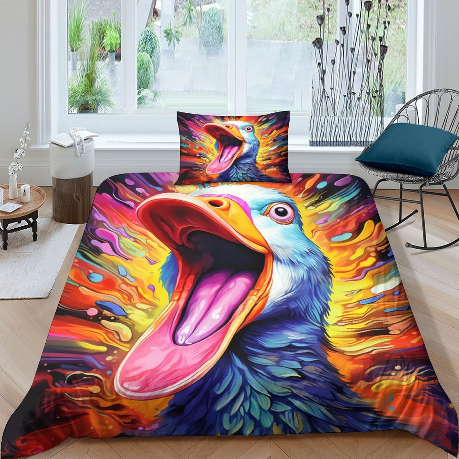 Parure de lit 135x200 microfibre premium douceur absolue imprimé canards