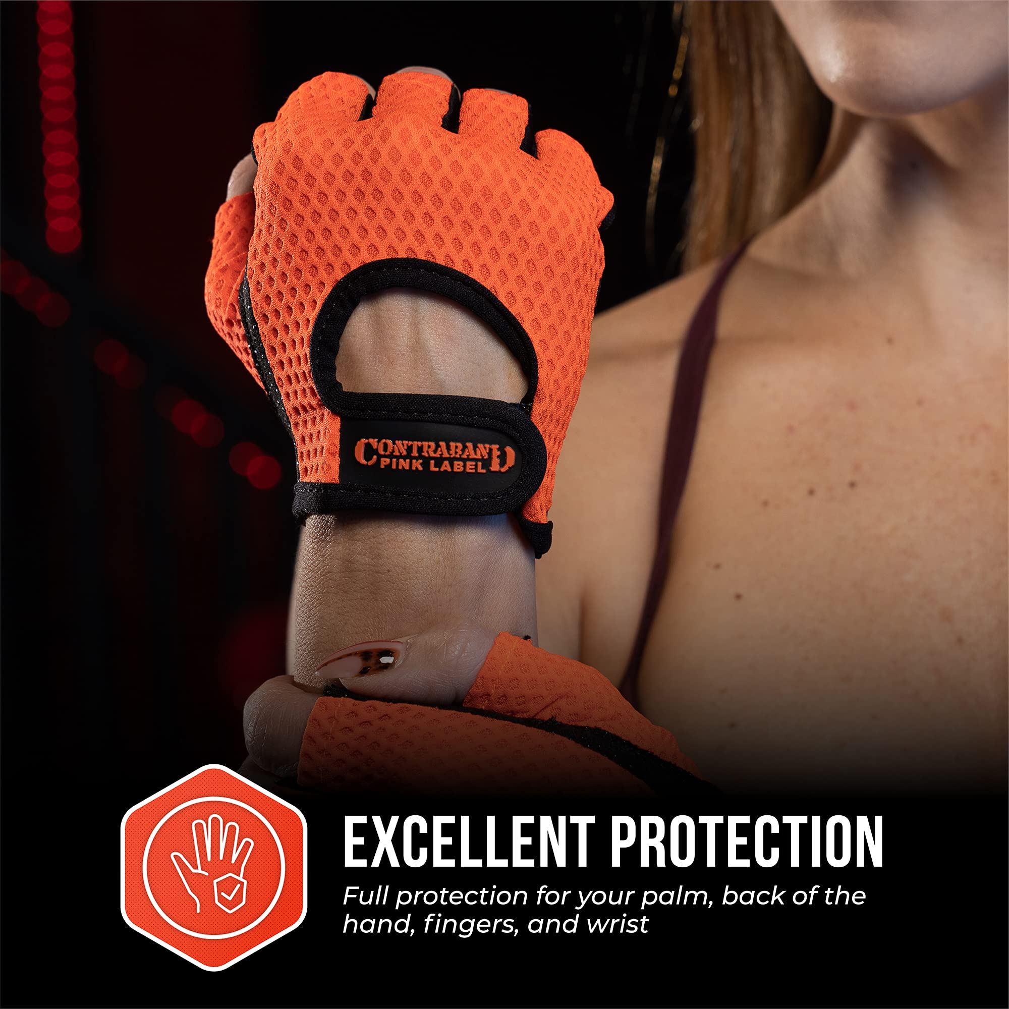 Contraband Pink Label 5307 Damen Design Series Diamond Mesh Hebe- und Ruderhandschuhe (Paar) – leicht, vegan, mittelgroß, gepolstert, Mikrofaser-Amara-Leder mit Griplock-Silikon