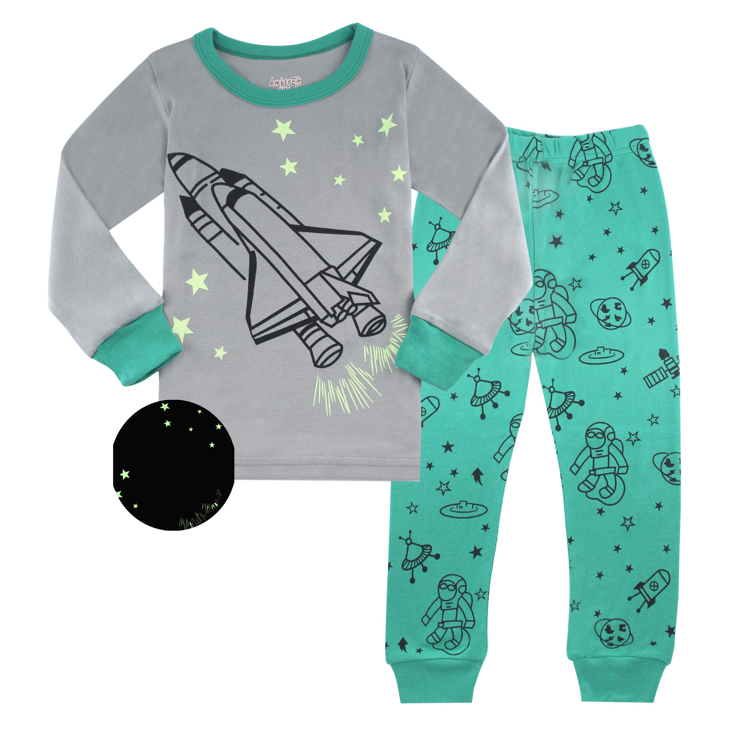 Boys Pajamas Kids Clothes Toddler PJs Sets Long Sleeve Sleepwear Size 2-8