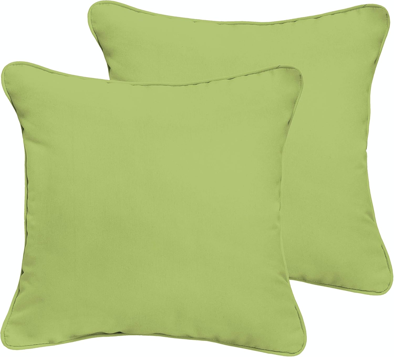 Sorra Home Indoor/Outdoor Corded Pillows, 18" x 18", Apple Green