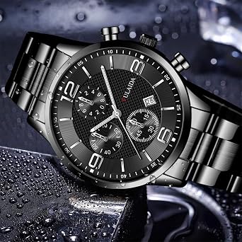 Fashion Sport Men's Stainless Case Quartz Analog Wrist Watch Watch with Multiple (I, One Size)