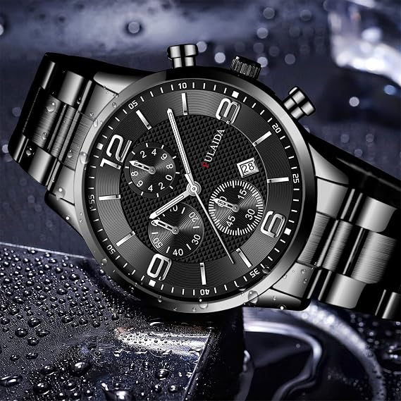 Fashion Sport Men's Stainless Case Quartz Analog Wrist Watch Watch with Multiple (I, One Size)