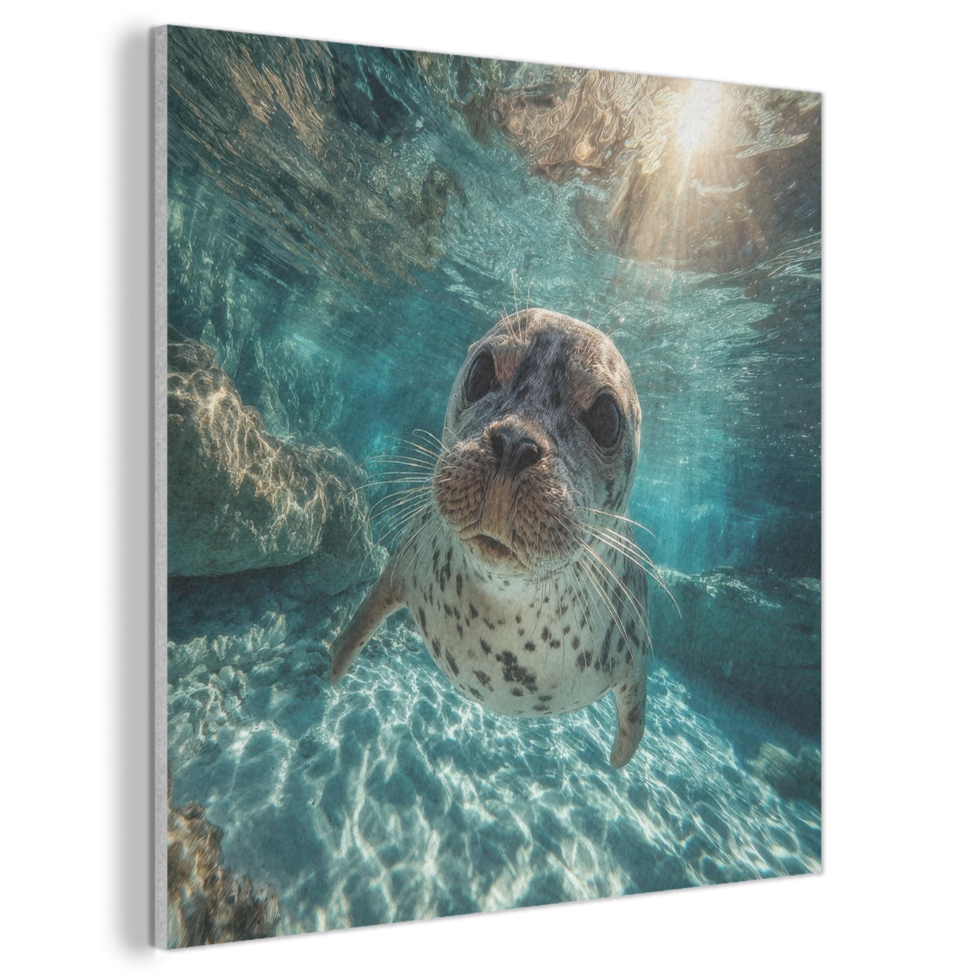 MuchoWow© Felt Panel 80x80 cm Room Style Piece Wallfillers Visual Display Decoration Wall Art Seal - Water - Blue
