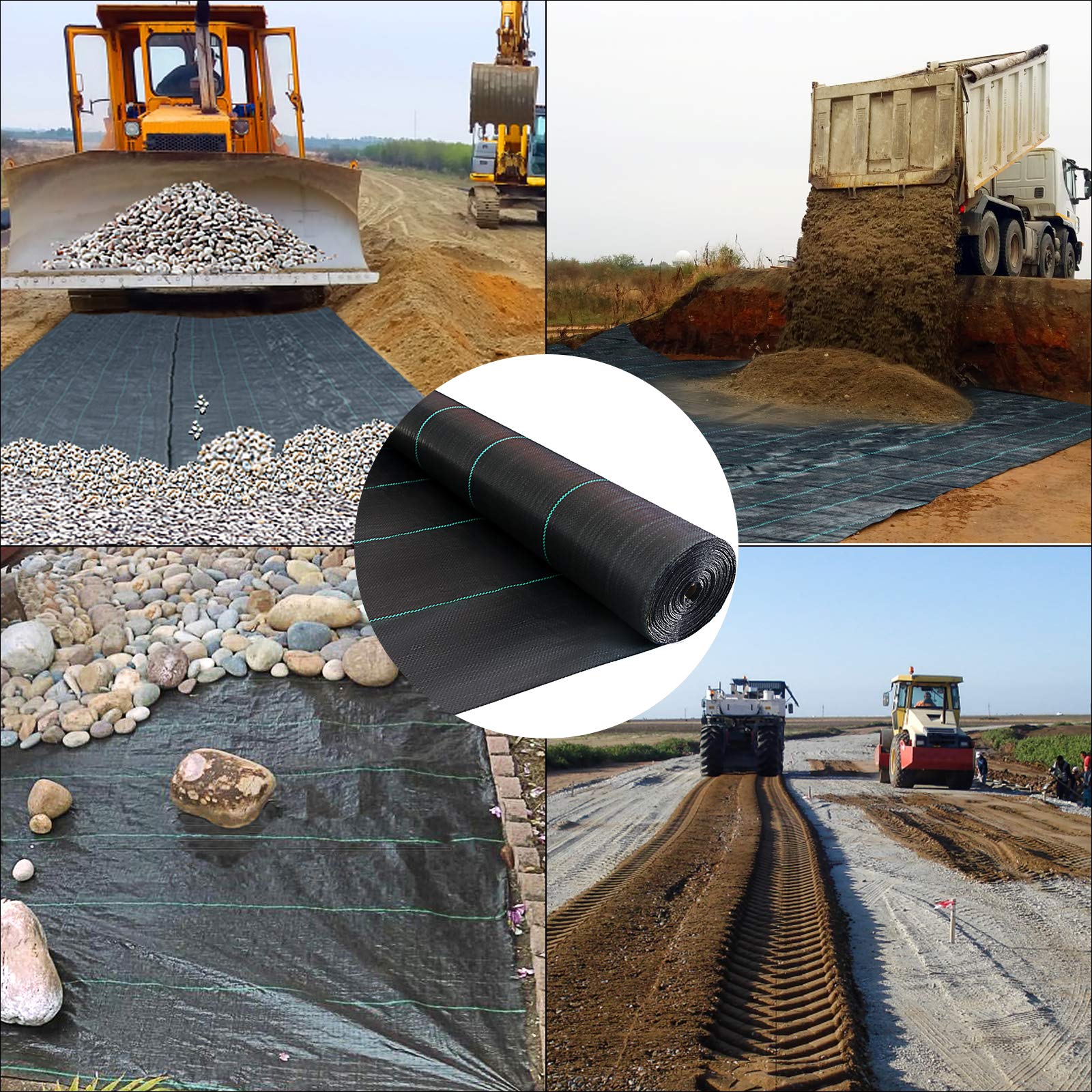 Happybuy Driveway Fabric, 13x108 ft Commercial Grade Driveway Fabric, 600 Pounds Grab Tensile Strength Geotextile Fabric Driveway, Underlayment Fabric Landscape Fabric Stabilization Underlayment