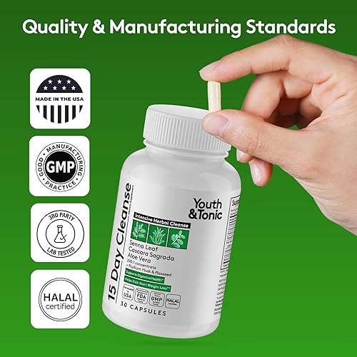 Miniatura 7 de Youth & Tonic Ayuda intestinal de limpieza de 15 días para limpieza de colon, estreñimiento ocasional, regularidad o hinchazón con probiótico