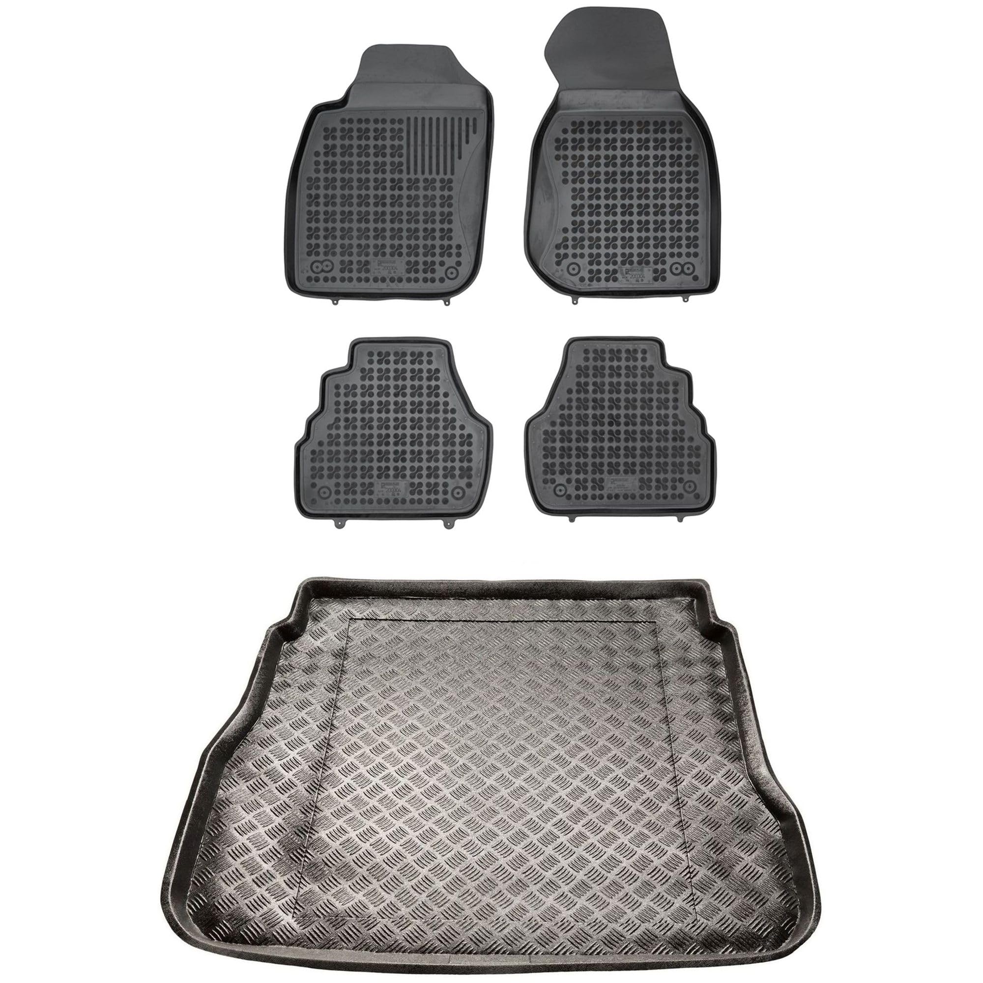MOTOS Set di tappetini in gomma e tappetini per il bagagliaio per Audi A6 C6 2004-2006 Migliorare il comfort di viaggio con tappetino antiscivolo auto 3D- tappetini per tutte le stagioni auto