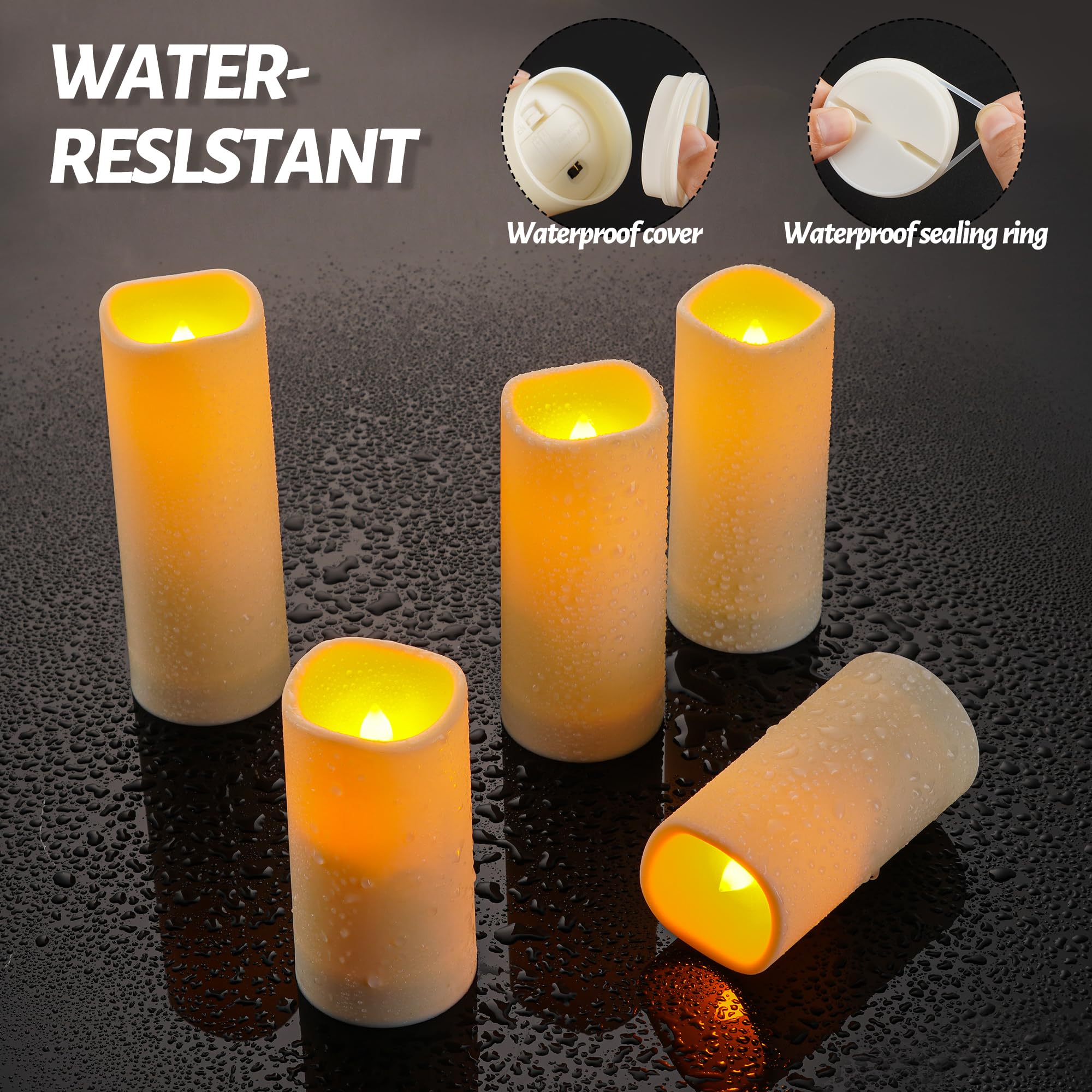 Nancia 2 Candele LED A Colonna Impermeabili 7x15cm Con Telecomando E Timer – Per Esterni, Campeggio, Matrimoni